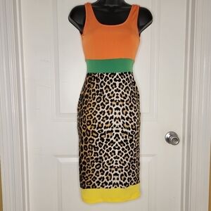 Leopard Colorblock Dress